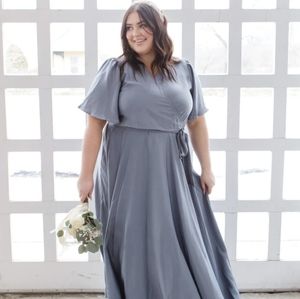 Ivy City steel blue dress 1X